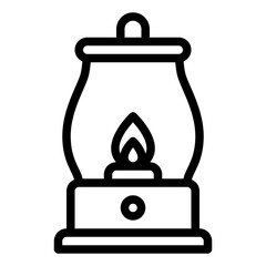 Oil Lamp black outline icon