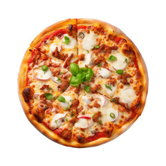 isolated pizza with varies spices