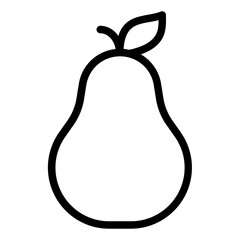 Pear black outline icon