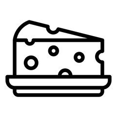 Cheese black outline icon