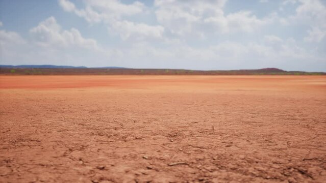 Cracked dry land without water