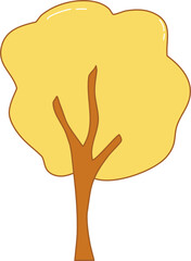 Cute Tree In Cartoon Style