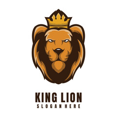 Illustration Head Lion Mascot Logo