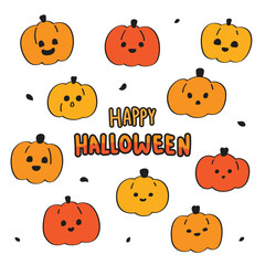 Halloween doodle styles. Hand drawing vector illustration of Halloween.