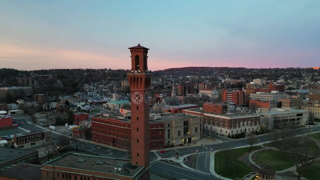 Aerial View of Downtown Waterbury, CT