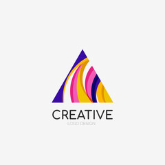 Triangle abstract logo, business emblem icon