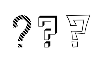 Question marks line set. Frequently asked questions. Feedback and information, knowledge. Communication and interaction. Linear flat vector collection isolated on white background