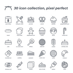 Vector sign of the Bakery icon set isolated on a white background. symbol color editable.