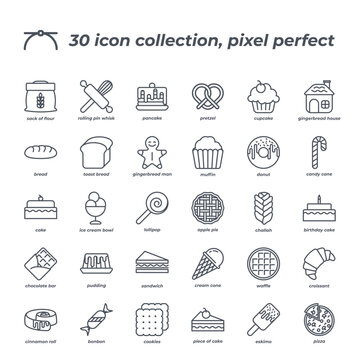 Vector sign of the Bakery icon set isolated on a white background. symbol color editable.