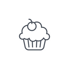 Vector sign of the cupcake symbol isolated on a white background. icon color editable.