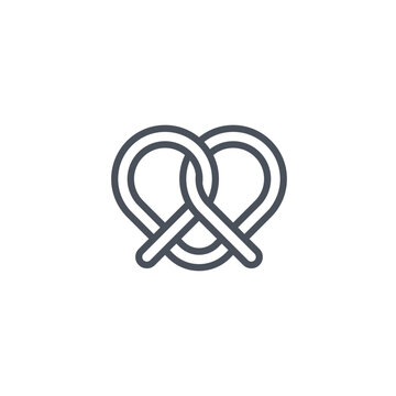 recommend clip art: Vector sign of the pretzel symbol isolated on a white background. icon color editable.