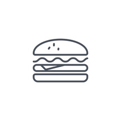 Vector sign of the burger symbol isolated on a white background. icon color editable.