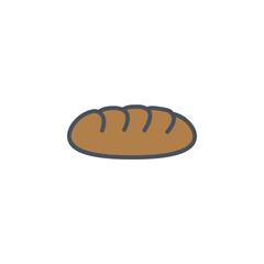 Vector sign of the bread symbol isolated on a white background. icon color editable.