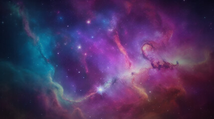 Starry Night Magic in Nebula and Galaxy. Universe science astronomy suitable for background and wallpaper. - obrazy, fototapety, plakaty
