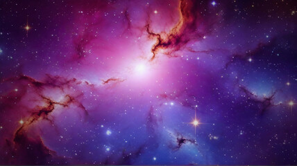 Starry Night Magic in Nebula and Galaxy. Universe science astronomy suitable for background and wallpaper.