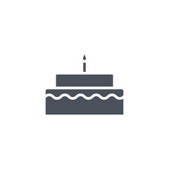 Vector sign of the birthday cake symbol isolated on a white background. icon color editable.