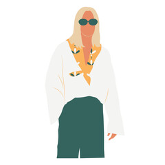 Blonde Man In Glasses Boho Style | Fashion Silhouette