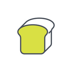 Vector sign of the toast bread symbol isolated on a white background. icon color editable.