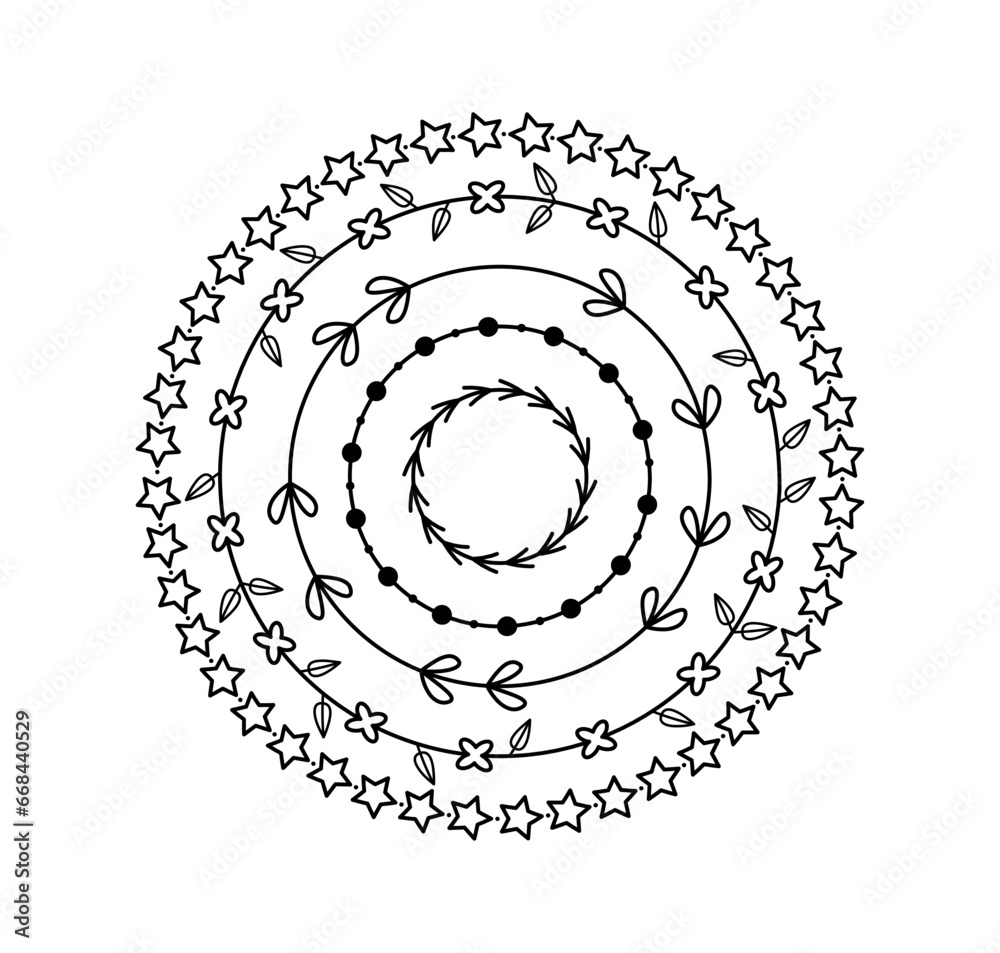 Wall mural set borders for decoration. round lines and curves ornament. design element for books. calligraphy a