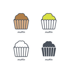 Vector sign of the muffin symbol isolated on a white background. icon color editable.