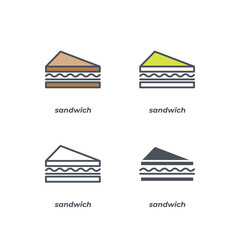 Vector sign of the sandwich symbol isolated on a white background. icon color editable.