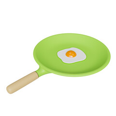 fried egg in a frying pan