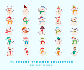 Fototapeta na wymiar vector snowman collection