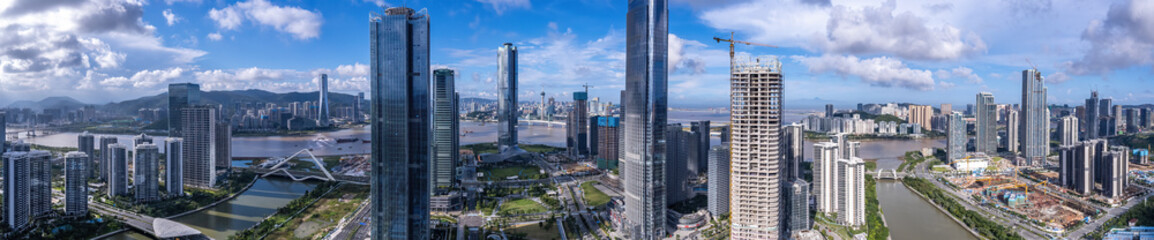 Fototapeta na wymiar Aerial photography of modern architectural landscape skyline in Zhuhai, China