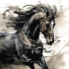 Beautiful horse painting. Wildlife Animals.