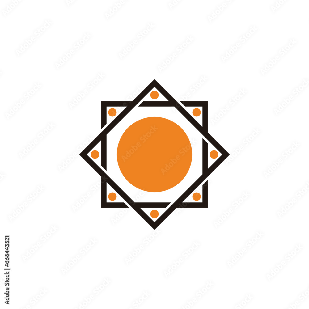 Wall mural geometric sun motion moon symbol icon vector