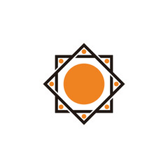 geometric sun motion moon symbol icon vector