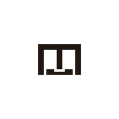 letter m phone shape simple logo vector