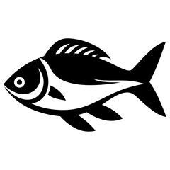 Modern Fish Icon Illustration With Glyph Style. SVG Vector