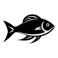 Modern Fish Icon Illustration With Glyph Style. SVG Vector