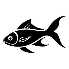 Modern Fish Icon Illustration With Glyph Style. SVG Vector