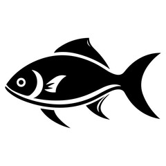Modern Fish Icon Illustration With Glyph Style. SVG Vector