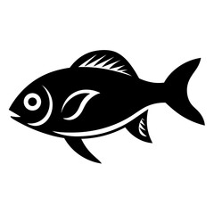 Modern Fish Icon Illustration With Glyph Style. SVG Vector