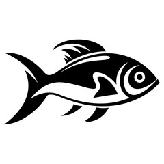 Modern Fish Icon Illustration With Glyph Style. SVG Vector