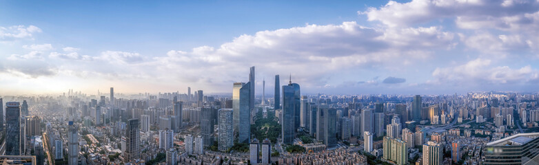 Aerial photography of the skyline of modern architectural landscapes in Guangzhou, China - obrazy, fototapety, plakaty