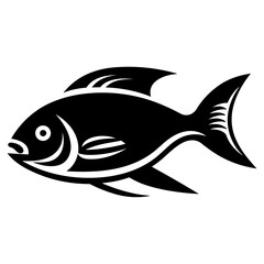 Modern Fish Icon Illustration With Glyph Style. SVG Vector