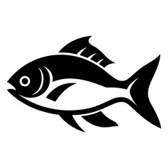 Modern Fish Icon Illustration With Glyph Style. SVG Vector