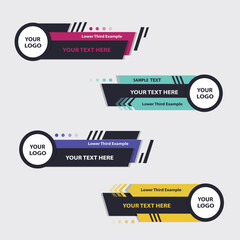 Geometric modern lower third banner template