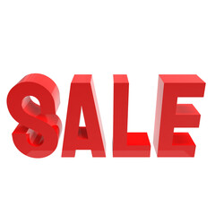 The red sale png image 3d render