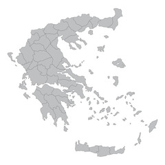 Greece map with administrative. Map of Greece