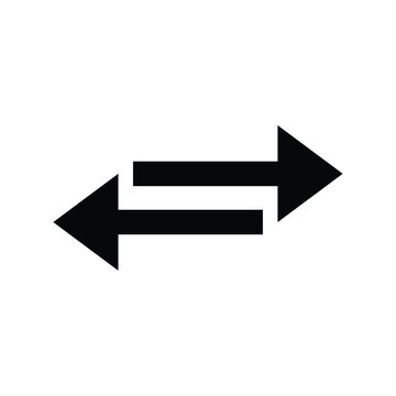 black arrow icon transparant backgorund flat design twp arrows face left and right direction symbol
