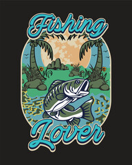 Fishing T-Shirt Design, Fishing Graphics vector art, Fishing tee