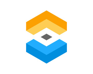 Block abstract forming a S Letter logo