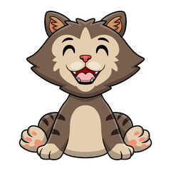 Naklejka premium Cute cat cartoon on white background