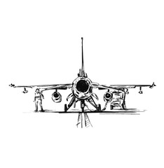 drawing of a modern jet fighter 