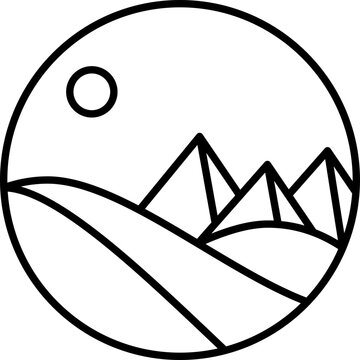 Pyramid circle line icon
